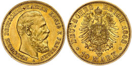 10 Mark, 1888, Friedrich III., Vz., Katalog: J. 247 Vz10 Mark, 1888, Friedrich III., Extremley Fine, Catalogue:... - Otros & Sin Clasificación