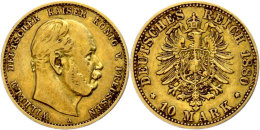 10 Mark, 1880, Wilhelm I., Ss., Katalog: J. 245 Ss10 Mark, 1880, Wilhelm I., Very Fine., Catalogue: J. 245 Ss - Autres & Non Classés