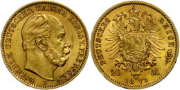 20 Mark, 1873, Wilhelm I., Mzz C, Vz., Katalog: J. 243 Vz20 Mark, 1873, Wilhelm I., Mzz C, Extremley Fine,... - Other & Unclassified