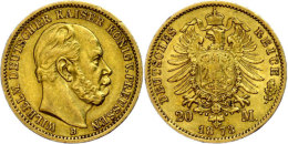 20 Mark, 1873, Wilhelm I., Mzz B, Ss., Katalog: J. 243 Ss20 Mark, 1873, Wilhelm I., Mzz B, Very Fine.,... - Autres & Non Classés