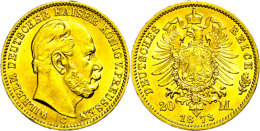 20 Mark, 1873, C, Wilhelm I., Kl. Rf., Vz-st., Katalog: J. 243 Vz-st20 Mark, 1873, C, Wilhelm I., Small Edge... - Other & Unclassified