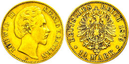 10 Mark, 1876, Ludwig II., Ss., Katalog: J. 196 Ss10 Mark, 1876, Ludwig II., Very Fine., Catalogue: J. 196 Ss - Otros & Sin Clasificación