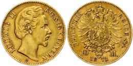 10 Mark, 1873, Ludwig II., Ss., Katalog: J. 193 Ss10 Mark, 1873, Ludwig II., Very Fine., Catalogue: J. 193 Ss - Otros & Sin Clasificación