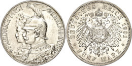 5 Mark, 1901, 200jähriges Bestehen Des Königreichs Preussen, Kl. Rf., Vz., Katalog: J. 106 Vz5 Mark,... - Other & Unclassified