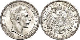 2 Mark, 1912, Wilhelm II., F. St. Los 6597 Der 191. Auktion Künker, Osnabrück, 2011., Katalog: J. 102... - Autres & Non Classés