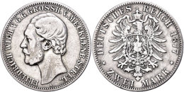 2 Mark, 1877, Friedrich Wilhelm, S-ss., Katalog: J. 90 S-ss2 Mark, 1877, Friedrich Wilhelm, S Very Fine.,... - Otros & Sin Clasificación