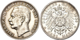 3 Mark, 1909, Friedrich II., F. St., Katalog: J. 39 3 Mark, 1909, Friedrich II., F. St., Catalogue: J. 39 - Other & Unclassified