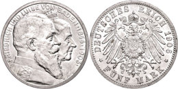 5 Mark, 1906, Friedrich I., Zur Goldenen Hochzeit, Kl. Rf., Vz., Katalog: J. 35 Vz5 Mark, 1906, Friedrich I.,... - Otros & Sin Clasificación