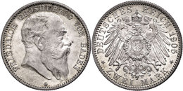 2 Mark, 1905, Friedrich I., Vz-st., Katalog: J. 32 Vz-st2 Mark, 1905, Friedrich I., Extremly Fine To... - Otros & Sin Clasificación