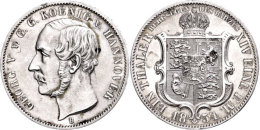 Taler, 1854, Georg V., AKS 144a, J. 86, Randfehler, Vz.  VzThaler, 1854, Georg V., AKS 144a, J. 86, Margin... - Autres & Non Classés