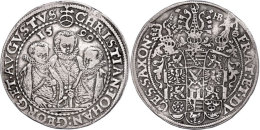 Taler, 1599, Christian II., Johann Georg Und August, Schnee 754, Dav. 9820, Randfehler, Ss.  SsThaler, 1599,... - Autres & Non Classés