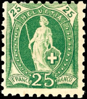 1882, 25 C. Helvetia Grün, B-Zähnung, Tadellos Ungebraucht, Mi. 180.-, Katalog: 59B *1882, 25 C.... - Other & Unclassified