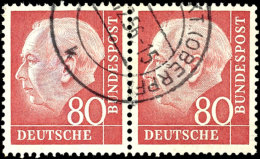 80 Pfg Heuss I, Waagerechtes Paar, Tadellos Gestempelt, Mi. 400.-, Katalog: 192(2) O80 Pfg Heuss I, Horizontal... - Other & Unclassified