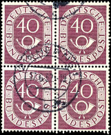 40  Pfg Posthorn, Viererblock, Gestempelt "HERNE", Pracht, Mi. 500.-, Katalog: 133(4) O40 Pfg Posthorn, Block... - Other & Unclassified