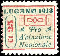 1913, Flugmarke Lugano, Tadellos Ungebraucht, Signiert, Mi. 3.500.- - Sehr Seltene Marke!, Katalog: IX *1913,... - Other & Unclassified