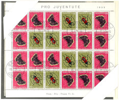 Markenheftchenbogen Pro Juventute 1953, Tadellos Gestempelt, Mi. 1.500.-, Katalog: MHB42 OStamp Booklet Sheet... - Cuadernillos