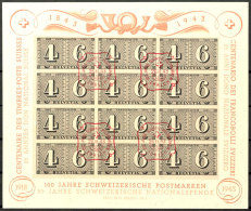 Blockausgabe "100 Jahre Schweizerische Briefmarken", Tadellos Gestempelt "Zürich", Mi. 90.-, Katalog: Bl.9... - Other & Unclassified