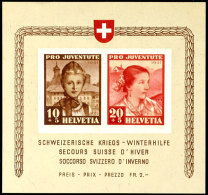 Pro-Juventute-Block 1941, 20 C. Plattenfehler: "Fleck Im Haar", Postfrisch, Mi. 240,-, Katalog: Bl.6III **Pro... - Other & Unclassified