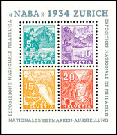 Blockausgabe "Nationale Briefmarkenausstellung Zürich", Tadellos Postfrisch, Mi. 900.-, Katalog: Bl.1... - Other & Unclassified