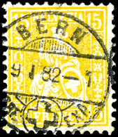 1881, 15C. Gelb, Sitzende Helvetia Auf Paserpapier, Gestempelt "BERN 9.I.82", Tadellos, Doppelt Signiert Abt BPP,... - Other & Unclassified