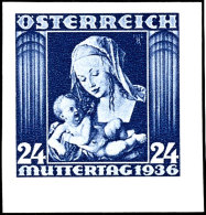 1936, 24 G. "Muttertag", Abart "ungezähnt", Tadellos Postfrisch, Fotobefund Soecknick VÖB: "echt Und... - Autres & Non Classés