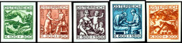 1924, 100 Kr. + 300 Kr. Bis 1.000 Kr. + 3.000 Kr. "Jugend Und Tuberkulosefürsorge", Abart "ungezähnt",... - Other & Unclassified