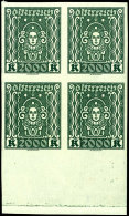 1922, 20 - 10.000 Kr. Frauenkopf Ungezähnt, Ungebraucht Kpl., Dabei 2.000 Kr. Im Postfrischen 4er-Block,... - Other & Unclassified