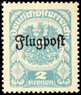 1922, Nicht Ausgegeben: 2 Kr. Flugpostmarke, Tadellos Postfrisch, Signiert, Mi. 80.-, Katalog: III **1922, Not... - Other & Unclassified