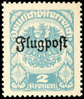 1922, Nicht Ausgegeben: 2 Kr. Flugpostmarke, Tadellos Postfrisch, Signiert, Mi. 80.-, Katalog: III **1922, Not... - Autres & Non Classés