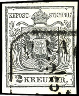 2 Kr. Grau, Erstdruck, Handpapier Type Ia, Schmal- Bis Breitrandig, Gestempelt "Prag", Tadellos, Fotobefund Dr.... - Autres & Non Classés