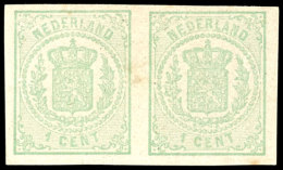 1 C. Grün, Wappen, Ungezähnt, Waager. Paar Postfrisch, Gepr. Bühler, Mi. 400,- Für *, Katalog:... - Otros & Sin Clasificación