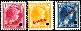 1926 - 1931, 5 C. Bis 1 12 Fr. "Grossherzogin Charlotte", 26 Werte Mit Rotem Aufdruck "Specimen" Und Lochung,... - Other & Unclassified