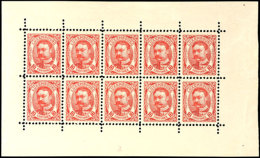 1906, Postfrischer Kleinbogen Mit 10 Marken Der 10 C., Ränder Beschnitten, Mi. Für * = 500,-, Katalog:... - Other & Unclassified
