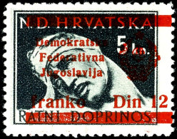 Volksrepublik Bosnien Und Herzegowina, 1945, 1 Din. A. 2 K - 12 Din A. 20 K., 13 Werte Postfrisch Komplett, Auflage... - Otros & Sin Clasificación