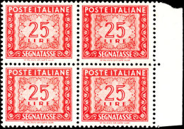 25 Lire Rot, Portomarke, Viererblock Vom Rechten Bogenrand, Tadellos Postfrisch, Mi. 600.-, Katalog: 84(4) **25... - Unclassified