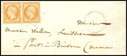 10 C. Braun, Napoleon III, Waager. Paar, Allseits Vollrandig, Auf Kleinformatigem Brief, Kleine Ziffer "336" Nach... - Other & Unclassified