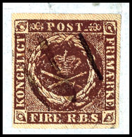 4 RBS, Dunkelrotbraun, Thiele II, Vollrandig Mit Federzug Auf Briefstück, Katalog: 1IIa BS4 RBS, Dark Red... - Otros & Sin Clasificación