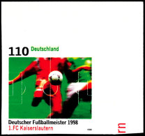 110 Pfg. Deutscher Fußballmeister Ungezähnt, Mit Leichtem Schmitzdruck, Eckrandstück Oben Rechts,... - Other & Unclassified