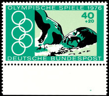 40 Pfg Olympische Spiele 1976 Mit Plattenfehler I "grüner Fleck Im Markenbild Zwischen Schwimmer Und CH In... - Other & Unclassified