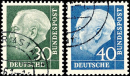 5 Pfg Bis 40 Pfg Heuss Lumogen, Tadellos Gestempelt, Gepr. Schlegel BPP, Mi. 450.-, Katalog: 179/260y O5 Pfg... - Otros & Sin Clasificación