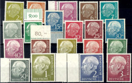 2 Pf. Bis 3 Mk., Heuss, 20 Werte Kpl. Postfrisch, Mi. 300,-, Katalog: 177/96 **2 Pf. Till 3 Mk., Heuss, 20... - Other & Unclassified