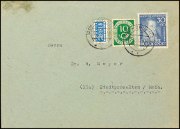 30 Pf. Wohlfahrt 1951 Mit 10 Pf. Posthorn, Portorichtig Auf Brief Der 2. Gewichtstufe Von "KOBLENZ 18.3.52" Nach... - Other & Unclassified