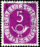5 Pfg Posthorn, Plattenfehler I "Delle Im Rahmen Unter E Von BUNDES", Gestempeltes Bedarfsstück, Leicht... - Other & Unclassified