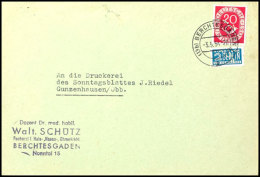 2 Pfg. Gezähnt Und 20 Pfg. Posthorn Je Mit Firmenlochung "V." (Vogel- Verlag) Auf Brief Aus BERCHTESGARDEN... - Other & Unclassified