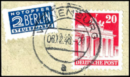 2 Pfg. Mit Postmeisterdurchstich Vienenburg 10-10 1/2 Auf Briefstück Mit 20 Pfg. Bauten Und Stempel VIENENBURG... - Other & Unclassified