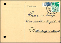 2 Pfg. Mit Postmeisterzähnung Reinhause L 10 1/2 Auf Postkarte Aus RHEINHAUSEN 10.1.49 Mit 10 Pfg. Bauten Nach... - Otros & Sin Clasificación