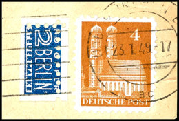 2 Pfg. Mit Postmeisterzähnung München L 9, Zähnung Durch Das Markenbild Gehend Auf Briefstück... - Autres & Non Classés
