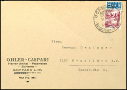 2 Pfg. Und Rheinland Pfalz Freimarke 20 Pfg. Auf Firmenbedarfsbrief Aus BOPPARD 31.3.49 Nach Frankfurt, Letzttag... - Other & Unclassified