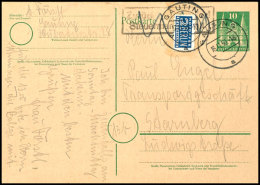 2 Pfg. Gezähnt Mit Stempel GAUTING 17.11.50 Auf 10 Pfg. Bauten-Ganzsachenkarte Aus GAUTING 16.11. Mit Ra2... - Other & Unclassified