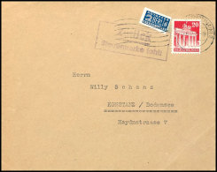 2 Pfg. Geschnitten Nachträglich Verklebt Auf Brief Aus FRANKFURT 2 6.12.48 Mit Zuvor Angebrachtem Ra2... - Autres & Non Classés